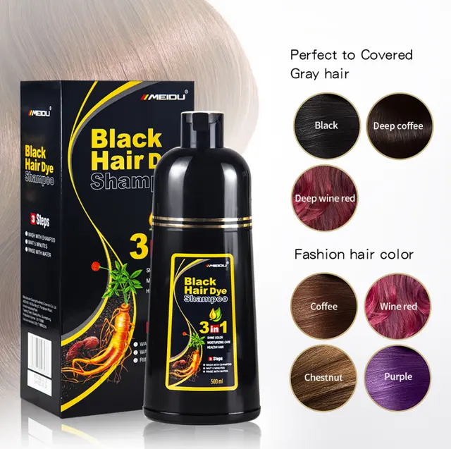 Meidu Hair Dye Shampoo/ Shampoo con tinte Natural Cubrecanas